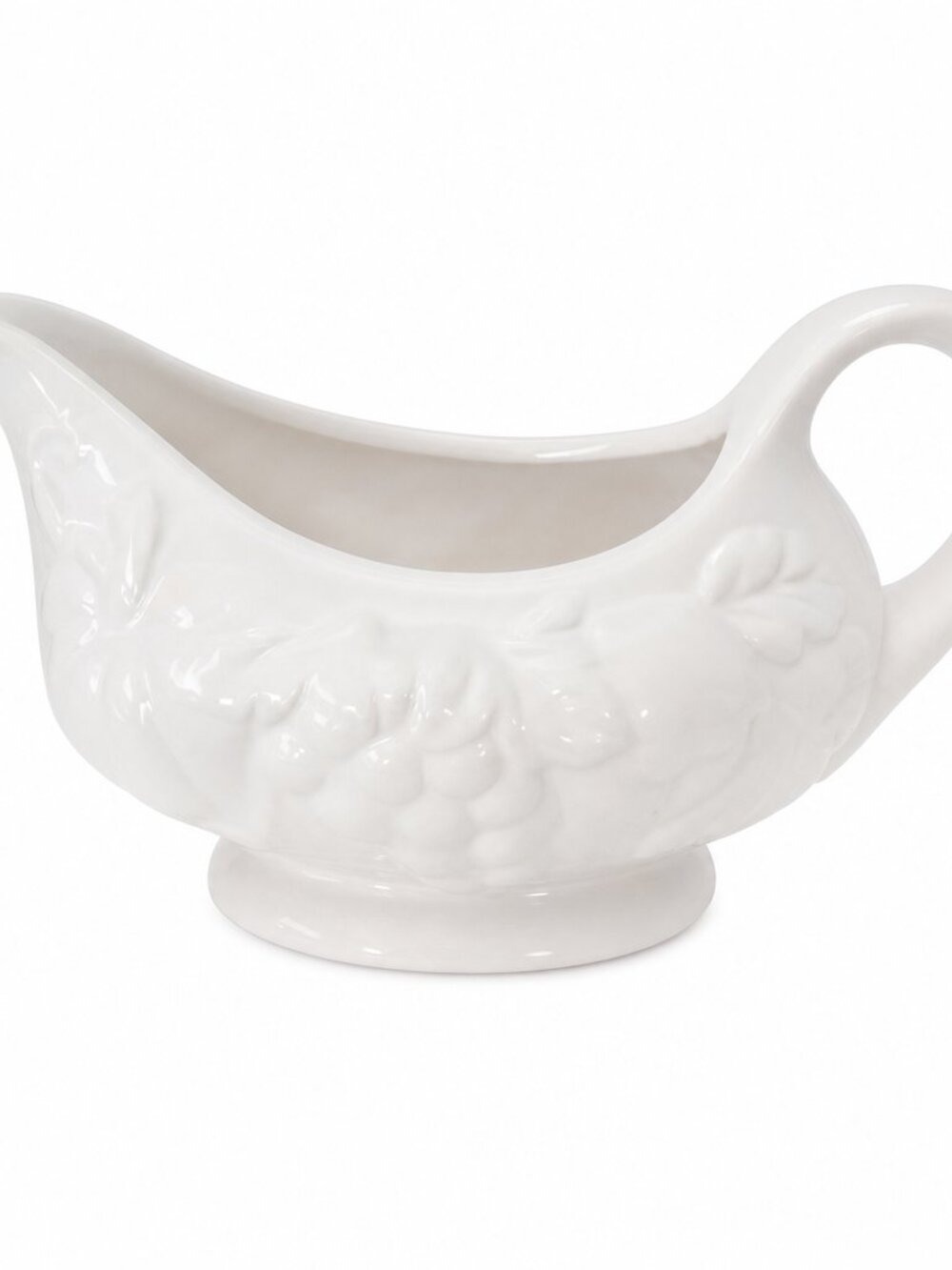 Tabletops Gallery Gravy Boat/Harvest Grape Embossed Ceramic